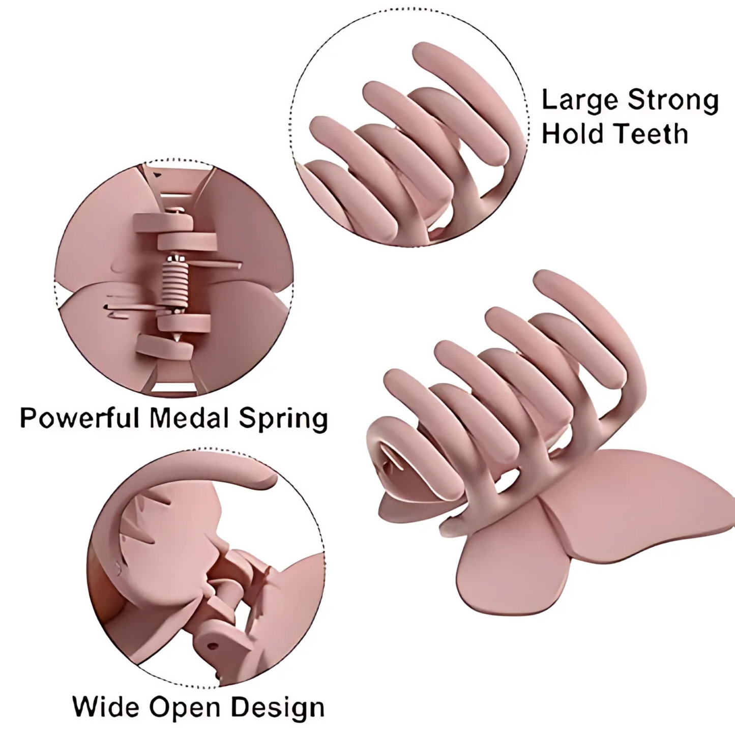 Matte Butterfly Hair Claw Clips 7cm