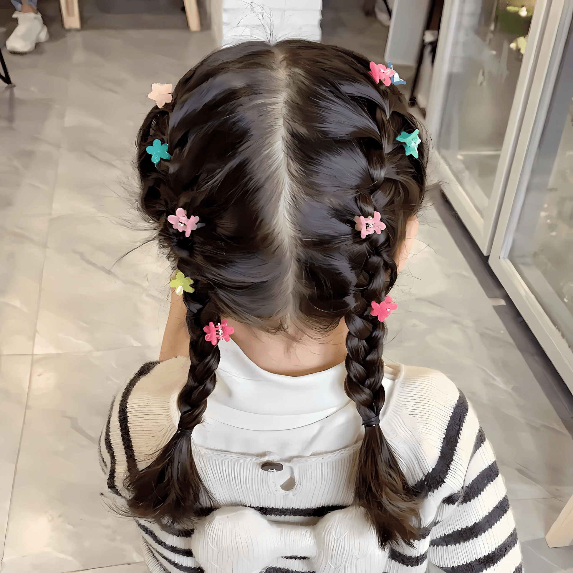 54-Piece Mini Hair Ties and Claw Clip Hair Accessory Set - Gummia
