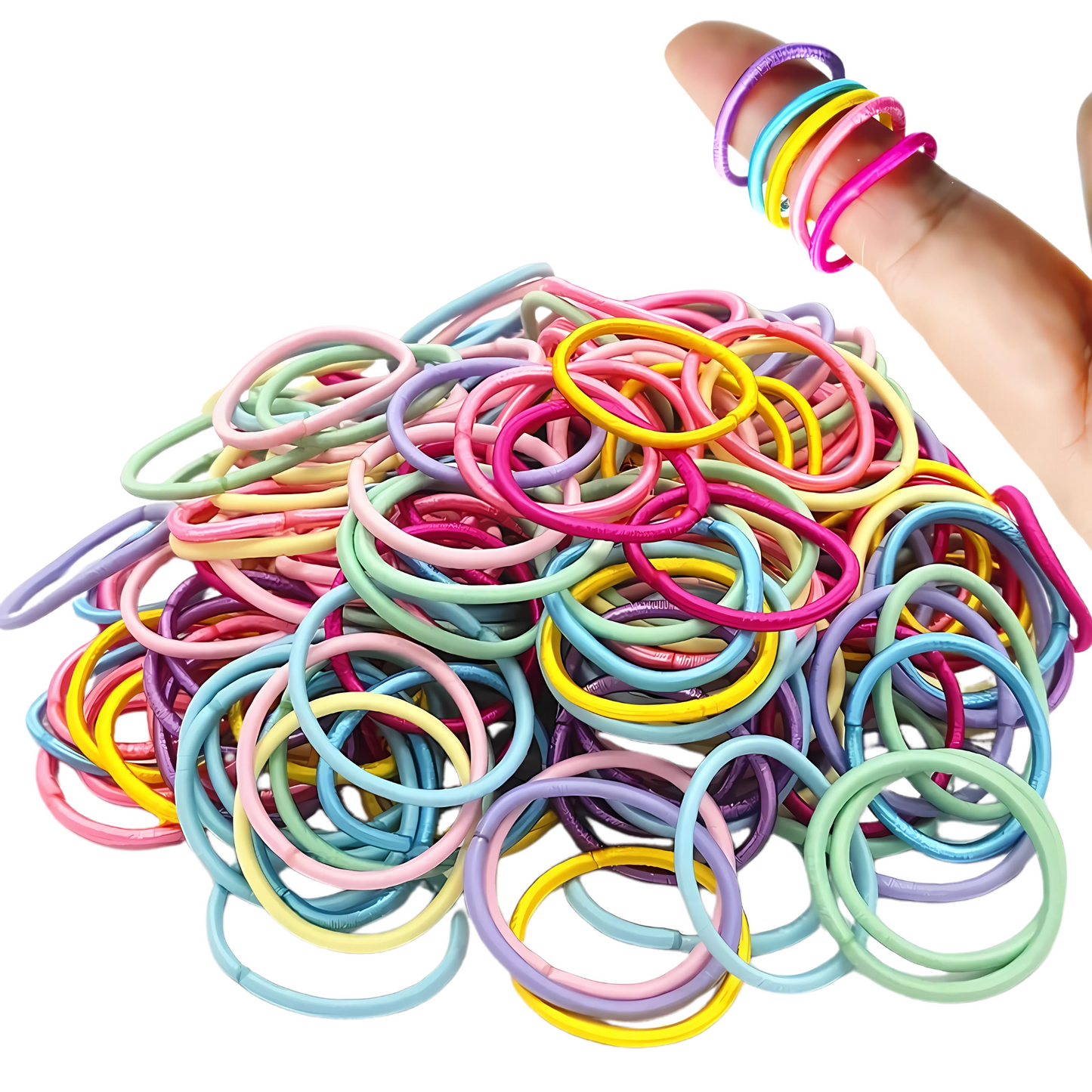 100Pcs Kids Elastic Mini Hair Ties – Soft, Colorful & Gentle on Hair