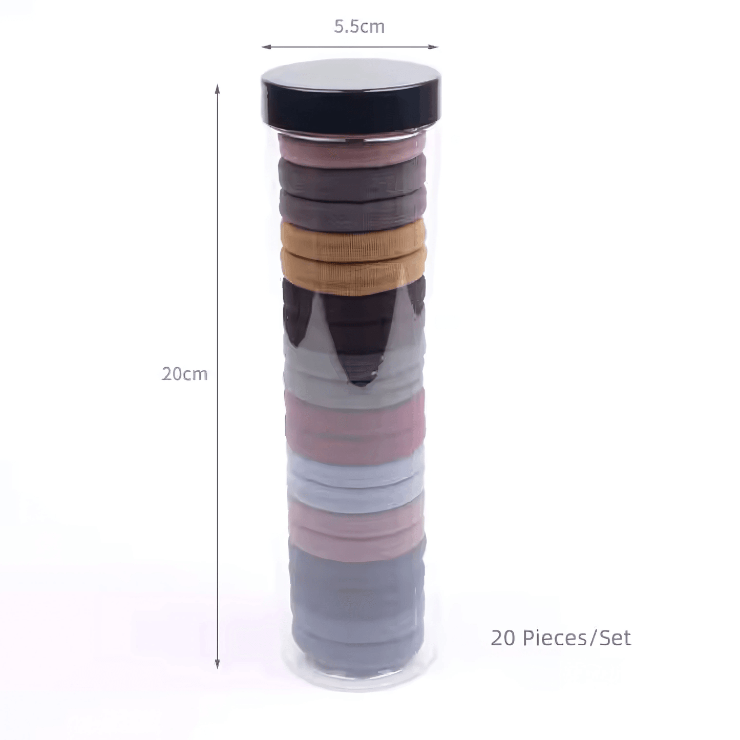 20pcs Plain 3.5cm Nylon Hair Ties for Women and Men - Gummia