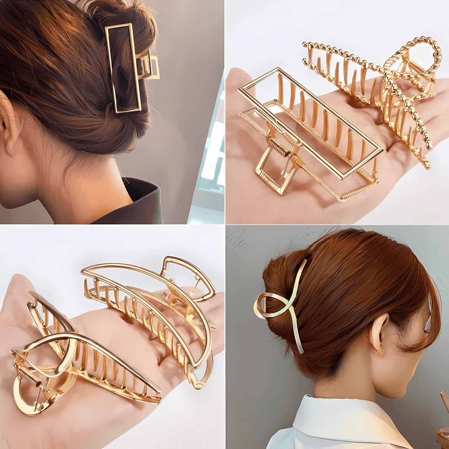 Gold Metal Hair Claws - Gummia