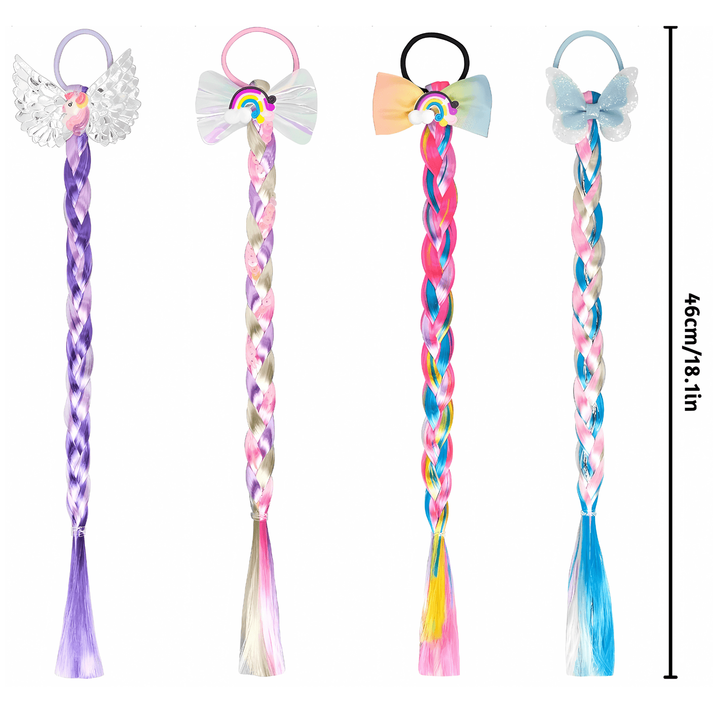 Kids Colorful Braided Wig Hair Extensions - Gummia