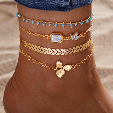 Gold and Silver Plated Anklets for Teens and Women