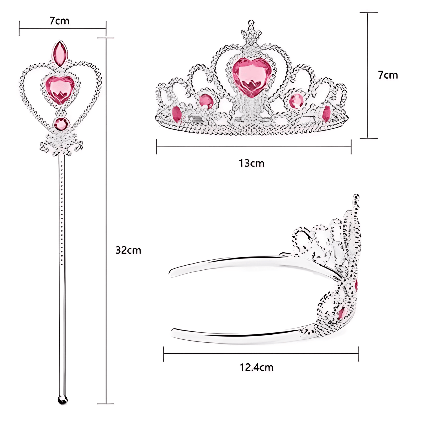 Princess Crown Tiara and Wand Set - Gummia