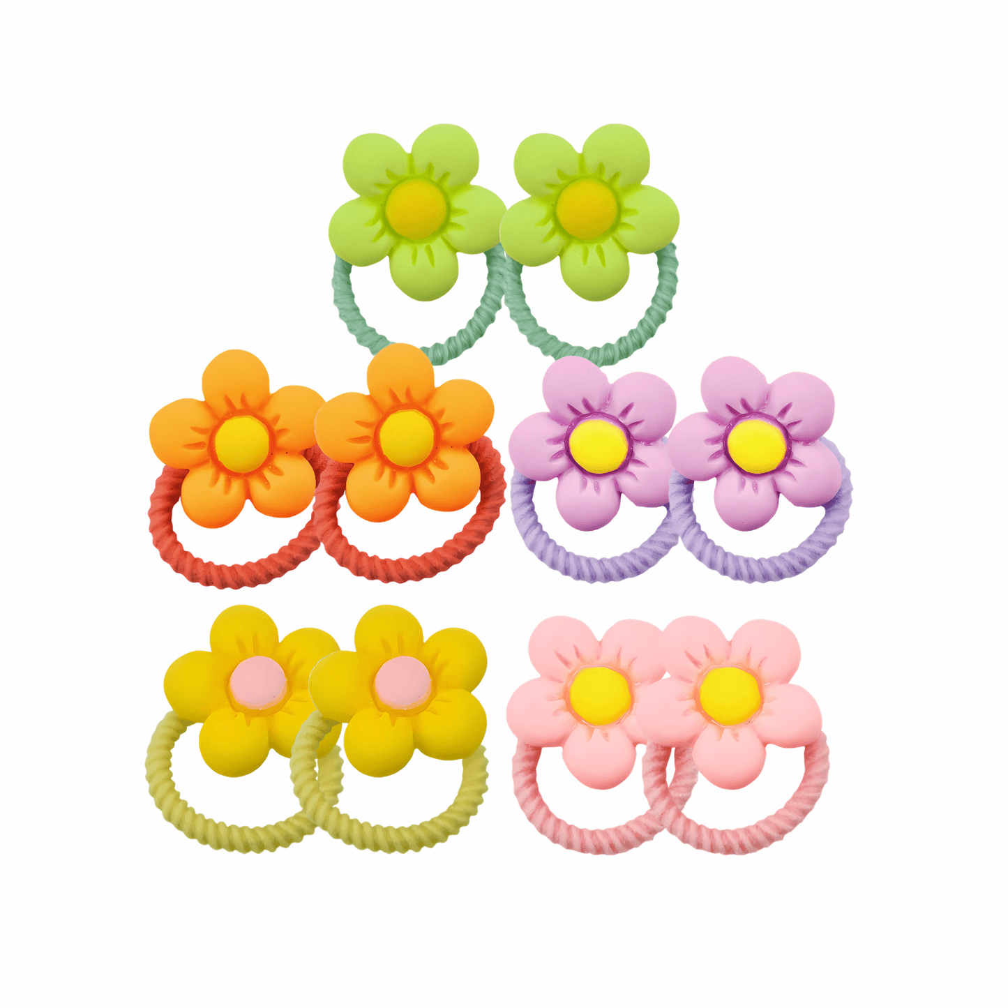 Pack of 10 Cute Little Ring Hair Ties for Kids - Gummia