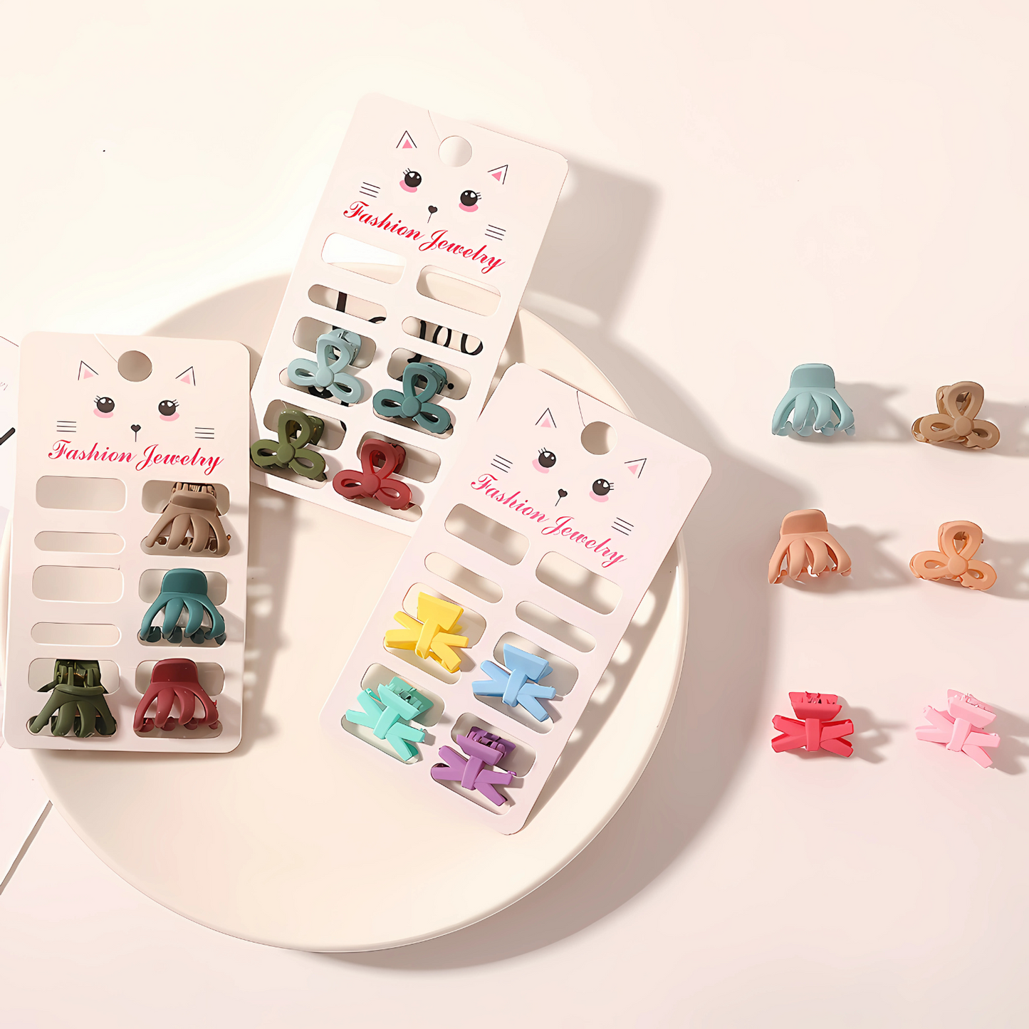 Mini Matte Hair Claw Clips – Pastel Set of 6 - Gummia