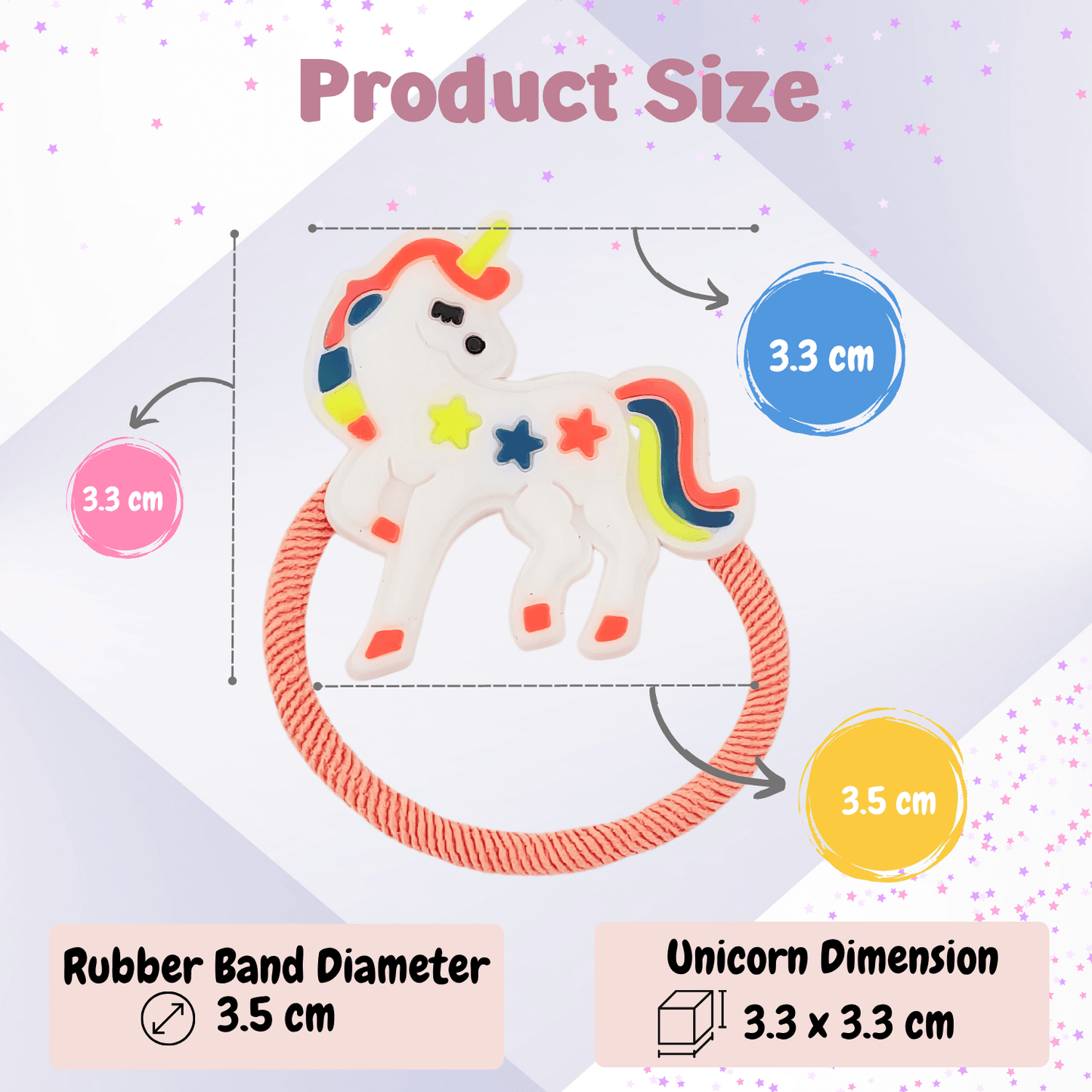 Unicorn Silicone Hair Ties for Girls - Gummia
