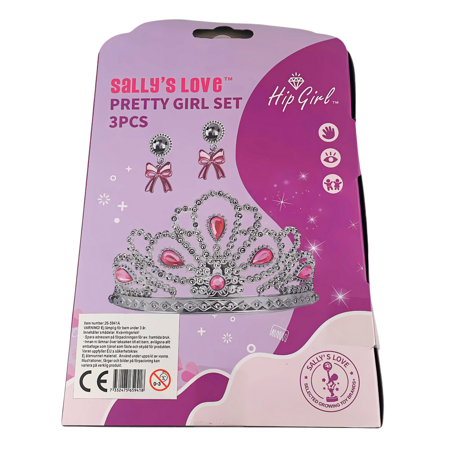 Princess Tiara and Earrings Set
