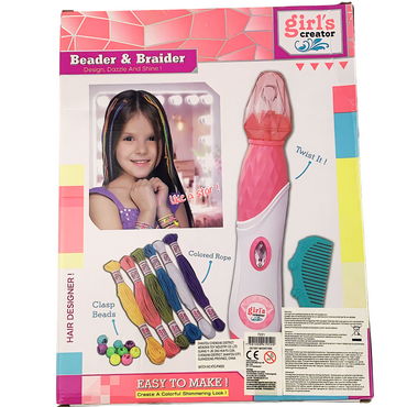 Hair braider and beader set for girls