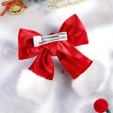Christmas Velvet Bow Hair Clip