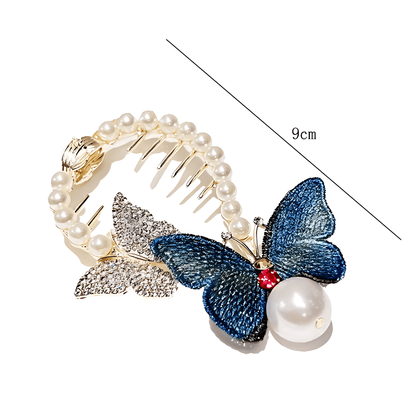 Pearl Butterfly Bun Hair Clip - Gummia