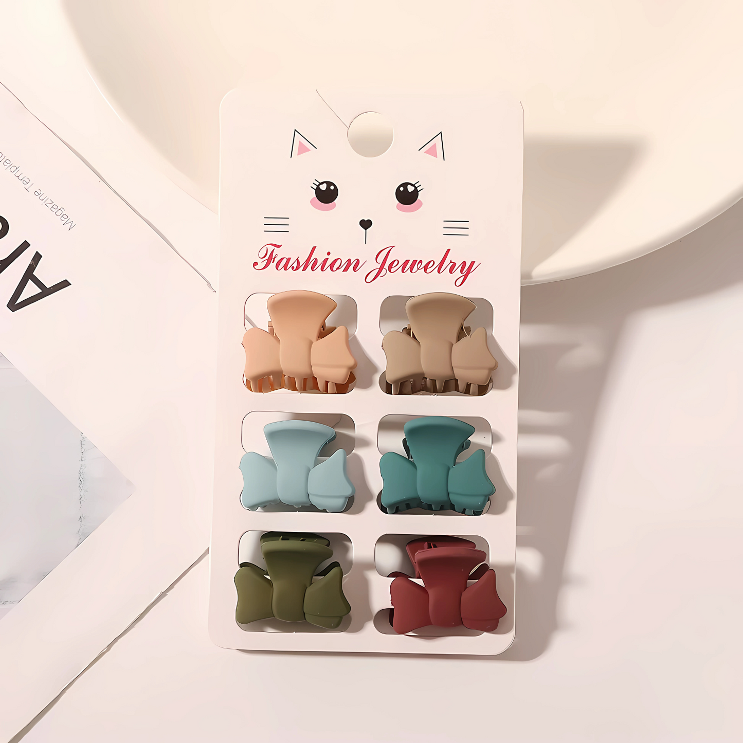 Mini Matte Hair Claw Clips – Pastel Set of 6 - Gummia