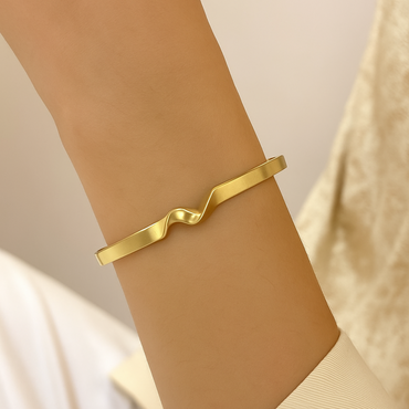 Vintage Gold-Plated Open Cuff Bracelets for Women