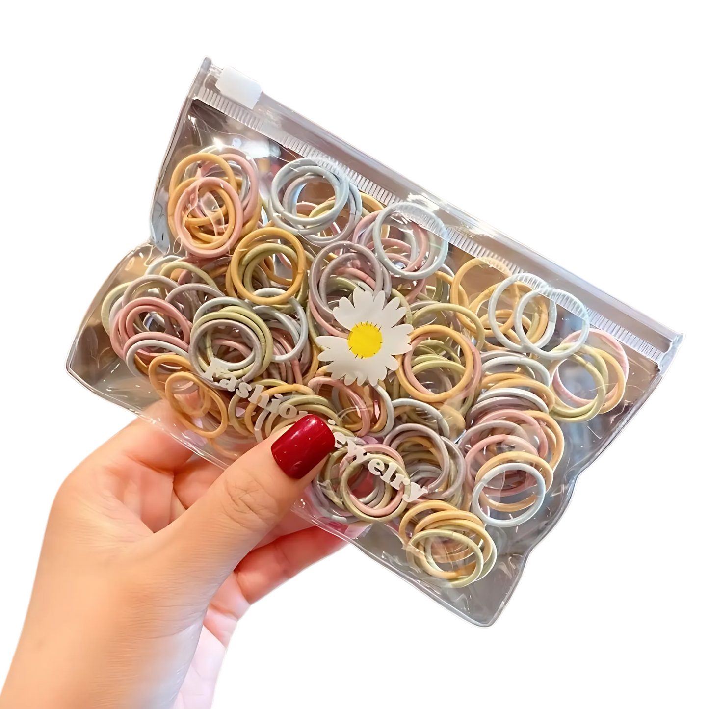 100 Pcs Kids Mini Elastic Hair Ties – Soft, Colorful & Gentle on Hair