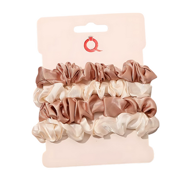 4pcs Thin Satin Silk Hair Scrunchies Set for Effortless Style