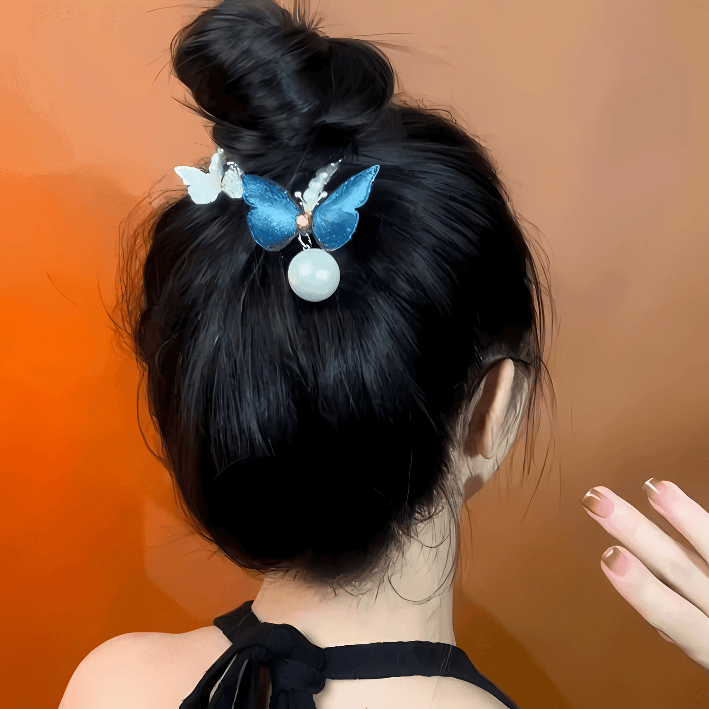Pearl Butterfly Bun Hair Clip - Gummia