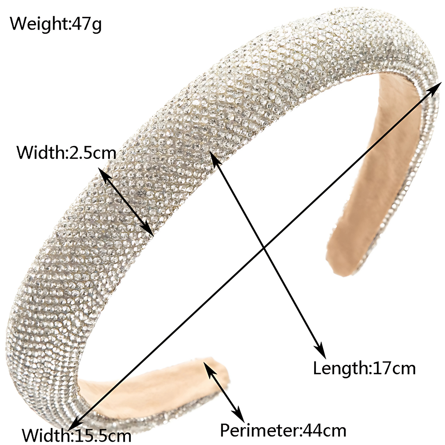 Thick Crystal Rhinestone Headbands - Gummia