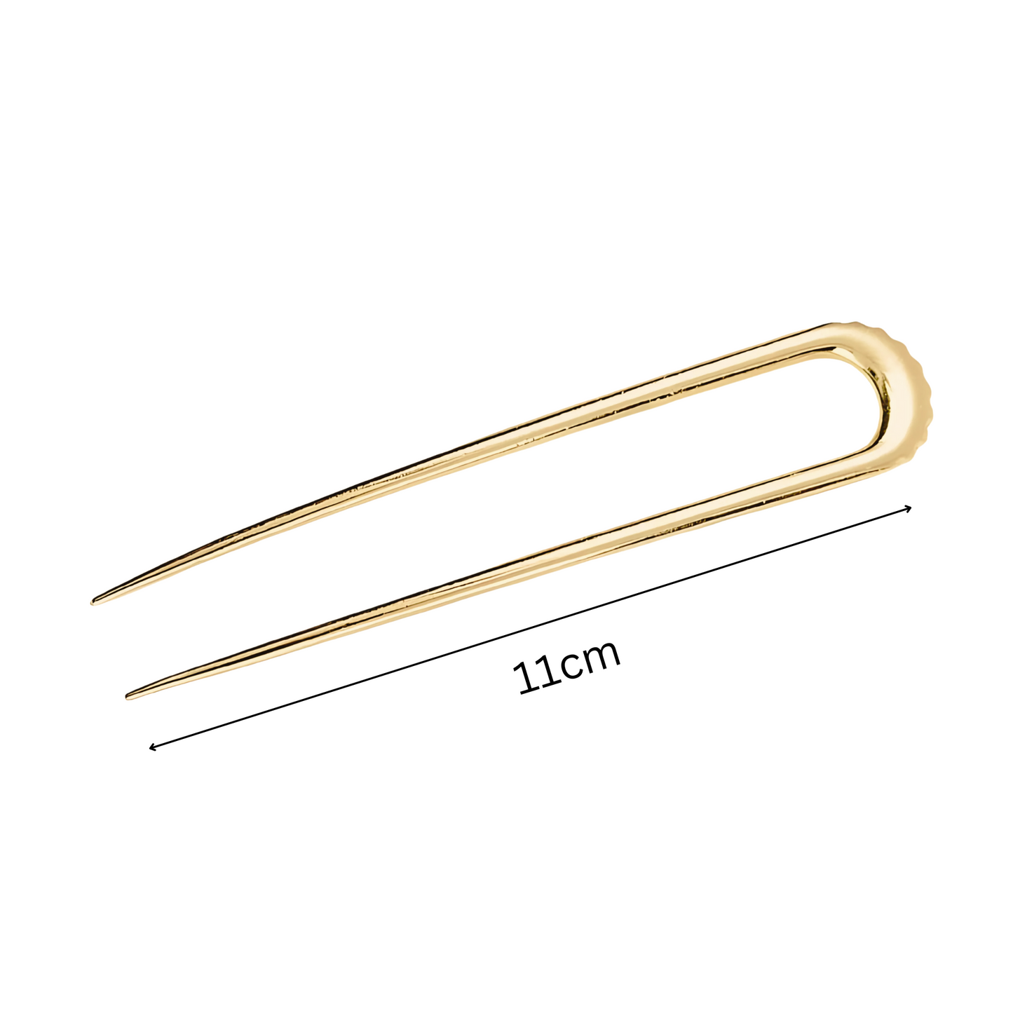 Elegant U-Shaped Hair Pin in Silver & Gold Finish - Metal Stylish Hair Accessory
