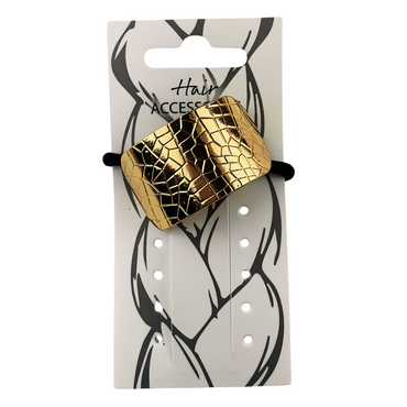 Hair ties with gold and silver metal decoration