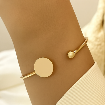 Vintage Gold-Plated Open Cuff Bracelets for Women