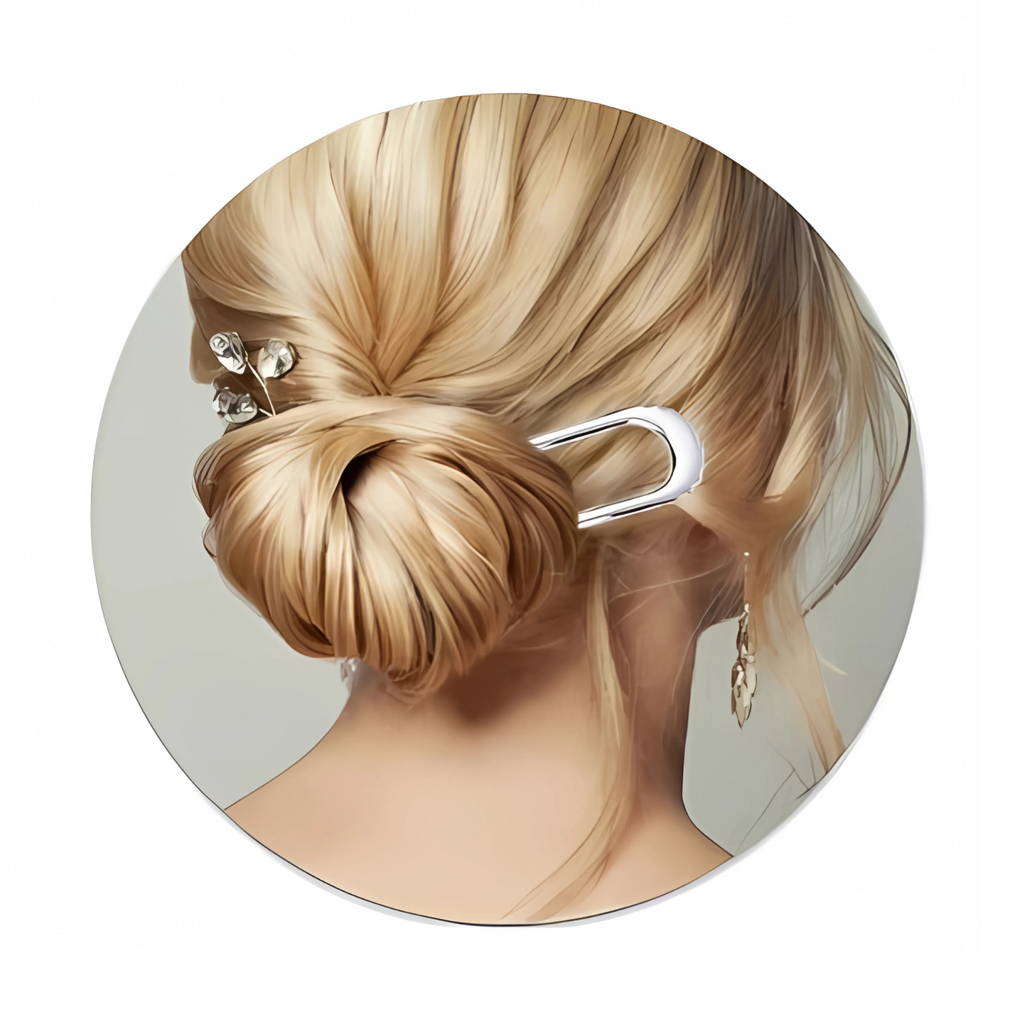 Elegant Metal U-Shaped Hair Pin – Silver & Gold Finish