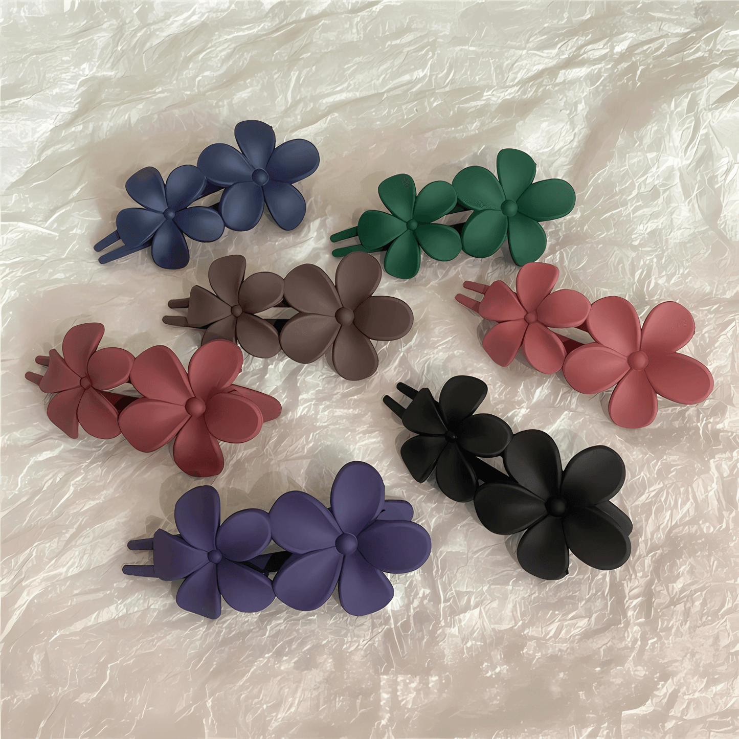 Elegant Double Flower Claw Clip for Women - Gummia