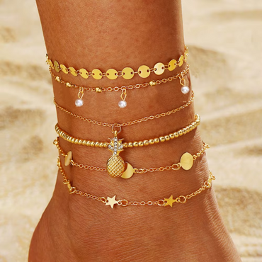 Gold and Silver Plated Anklets for Teens and Women