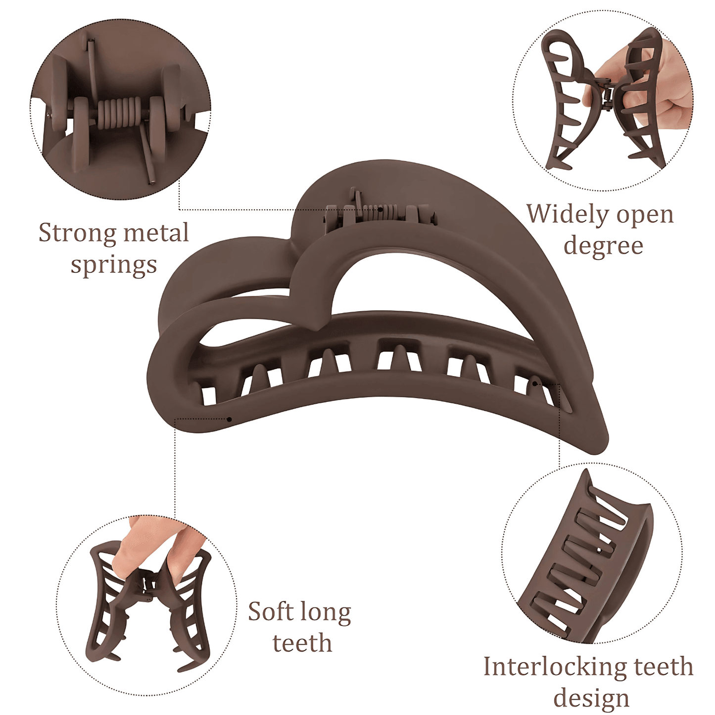 Heart-Shaped Matte Claw Clip - Gummia