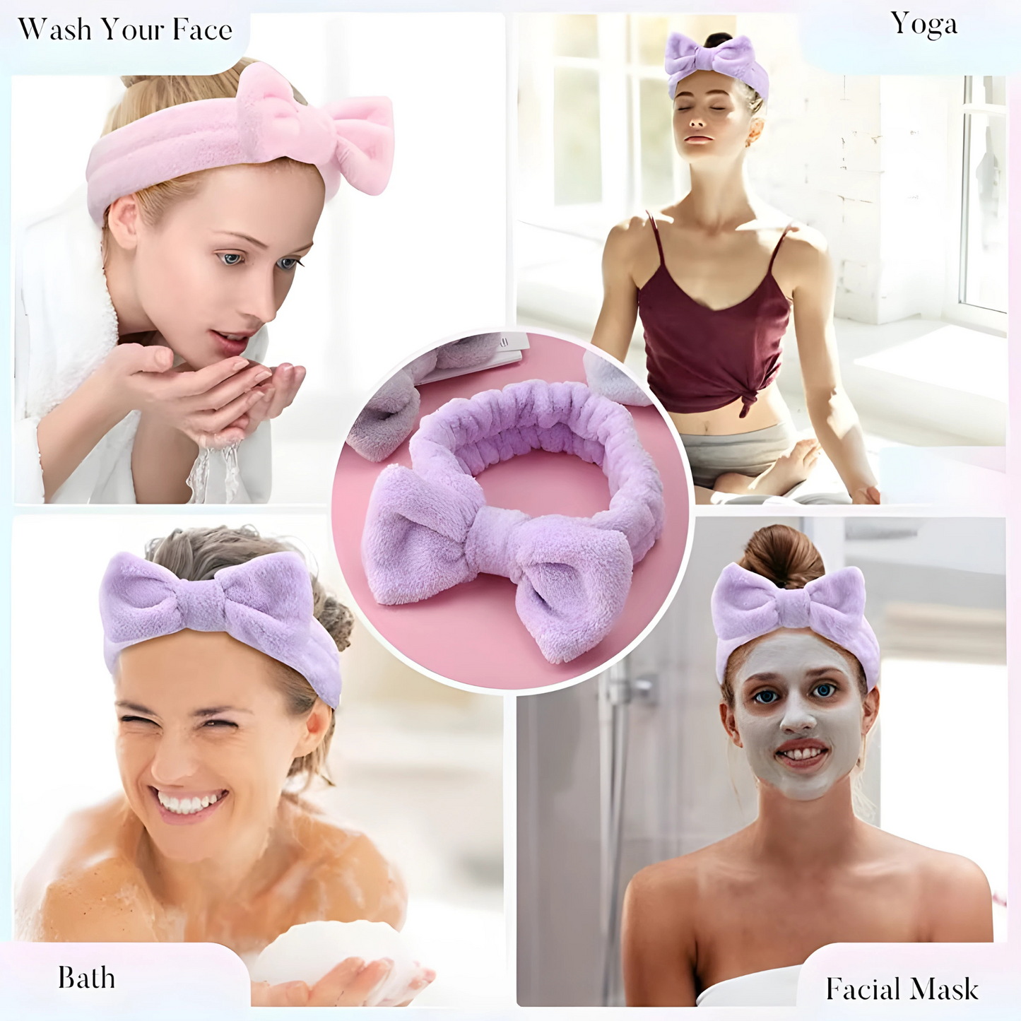 Soft Plush Bow Spa Headband