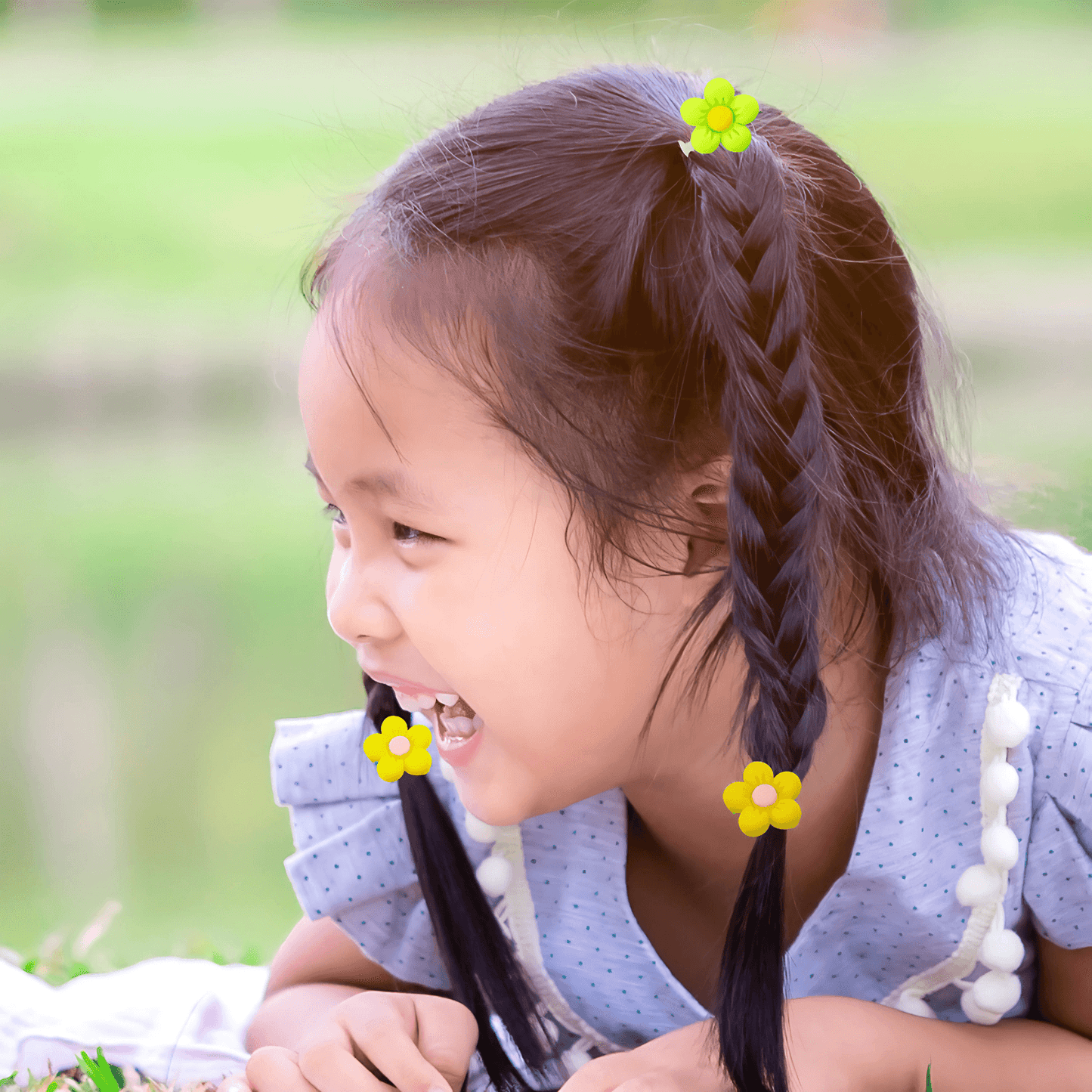 Pack of 10 Cute Little Ring Hair Ties for Kids - Gummia