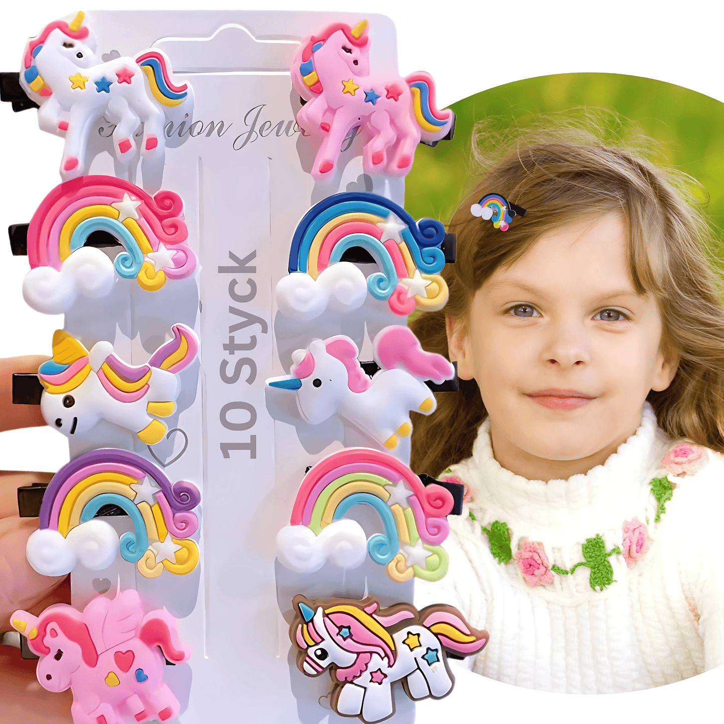 10pcs of Unicorn Themed Hair Clips for Girls - Gummia