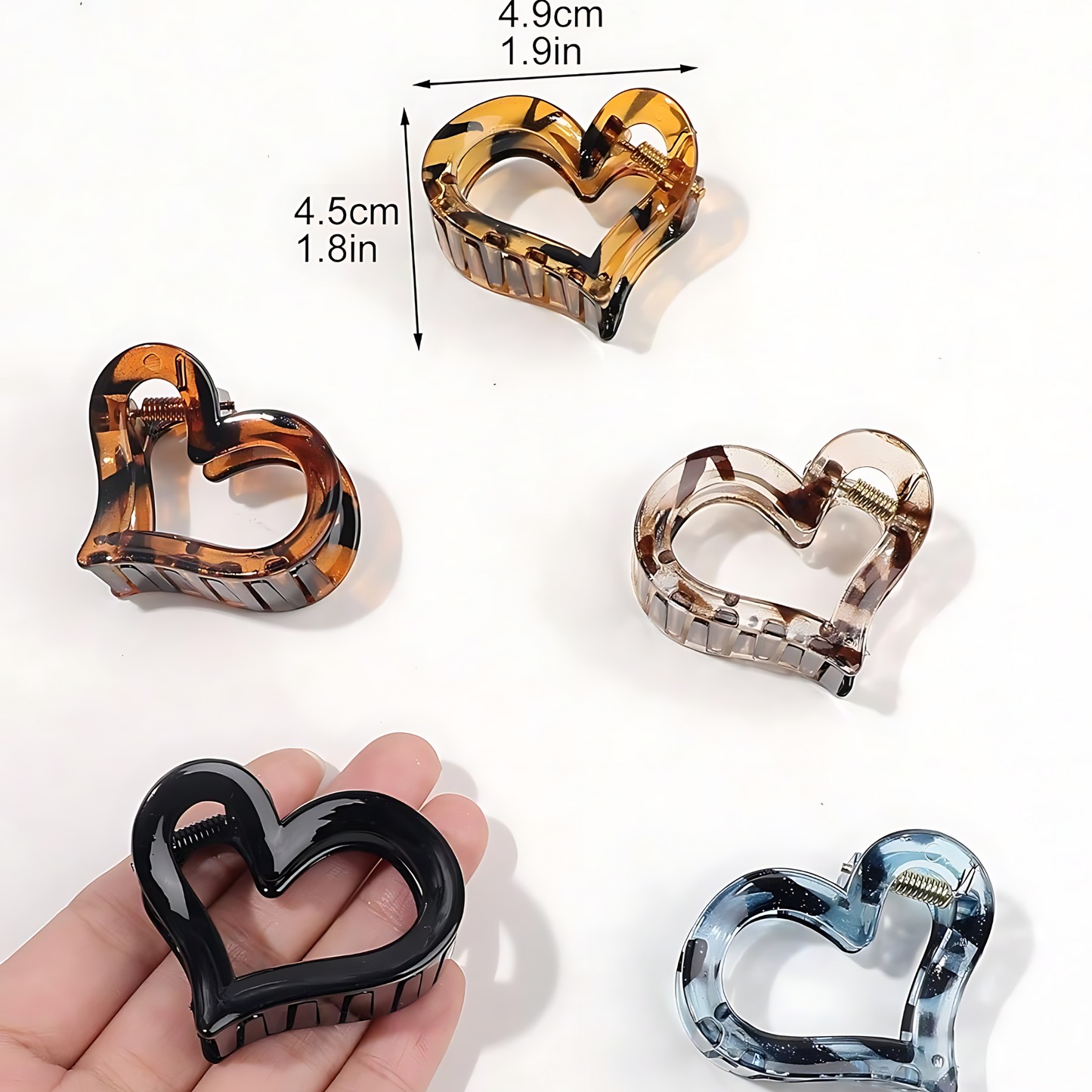 Heart shaped clips- medium size