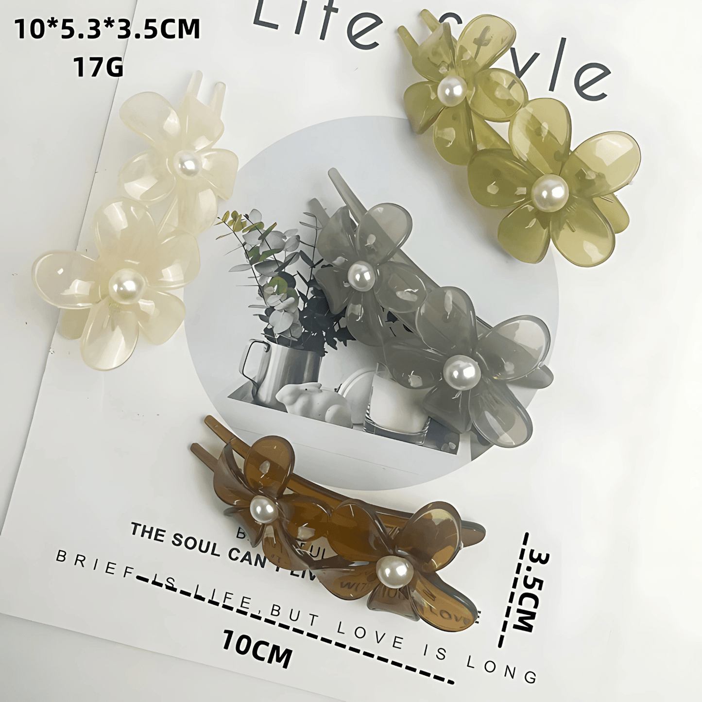 Elegant Double Flower Claw Clip for Women - Gummia
