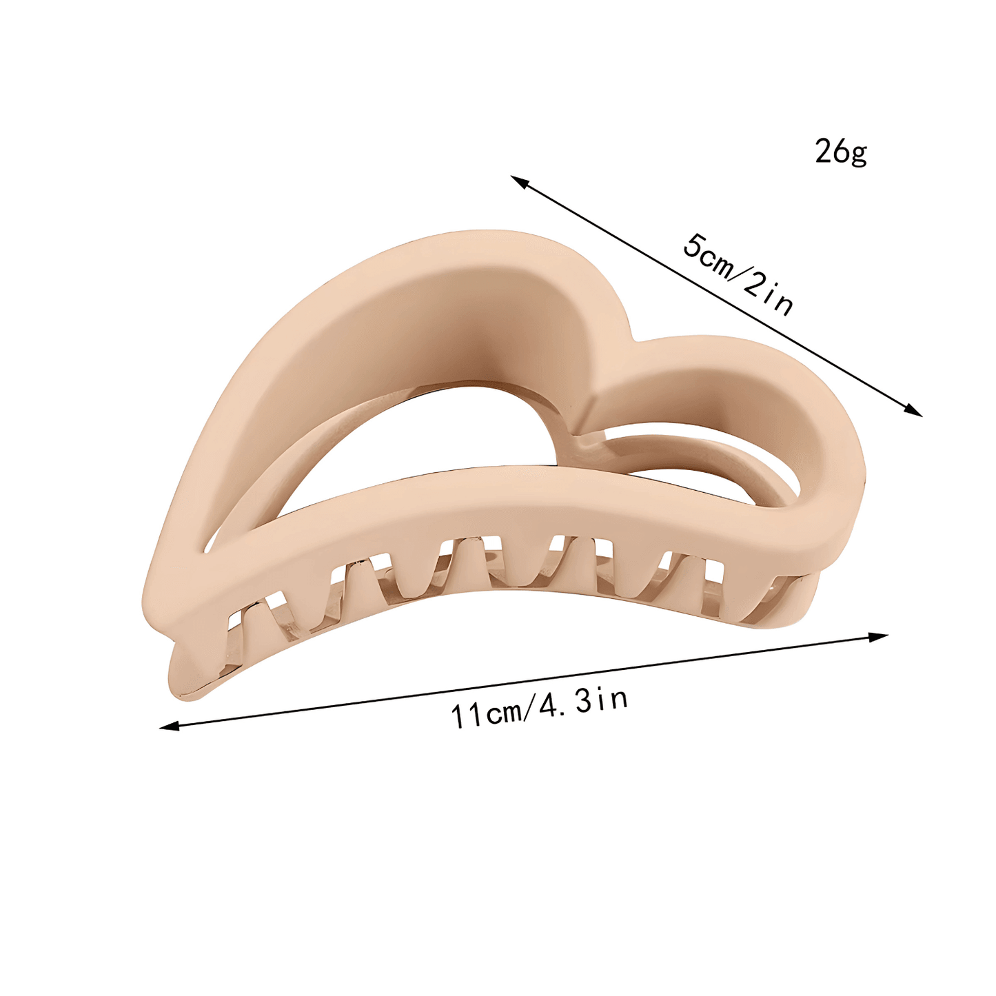 Heart-Shaped Matte Claw Clip - Gummia