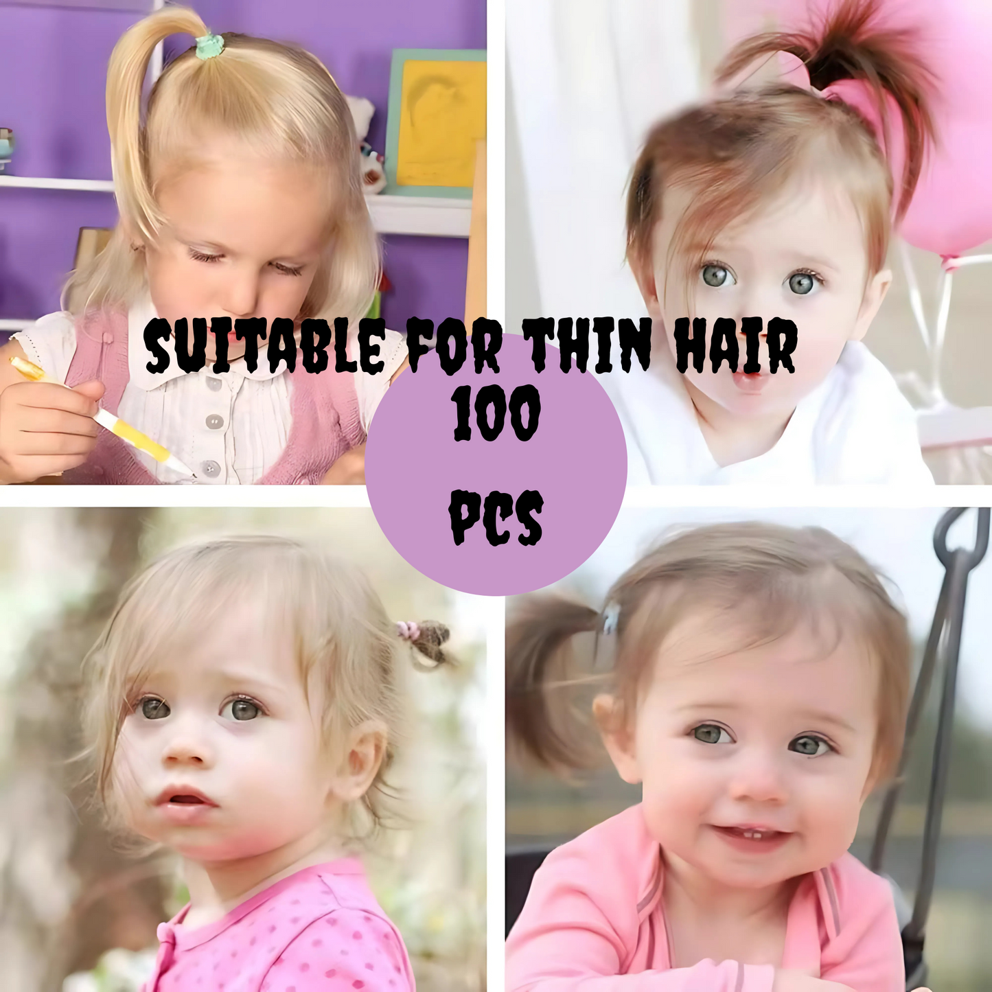 100Pcs Kids Elastic Mini Hair Ties – Soft, Colorful & Gentle on Hair