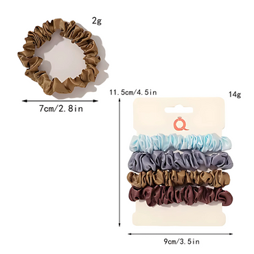 4pcs Thin Satin Silk Hair Scrunchies Set for Effortless Style