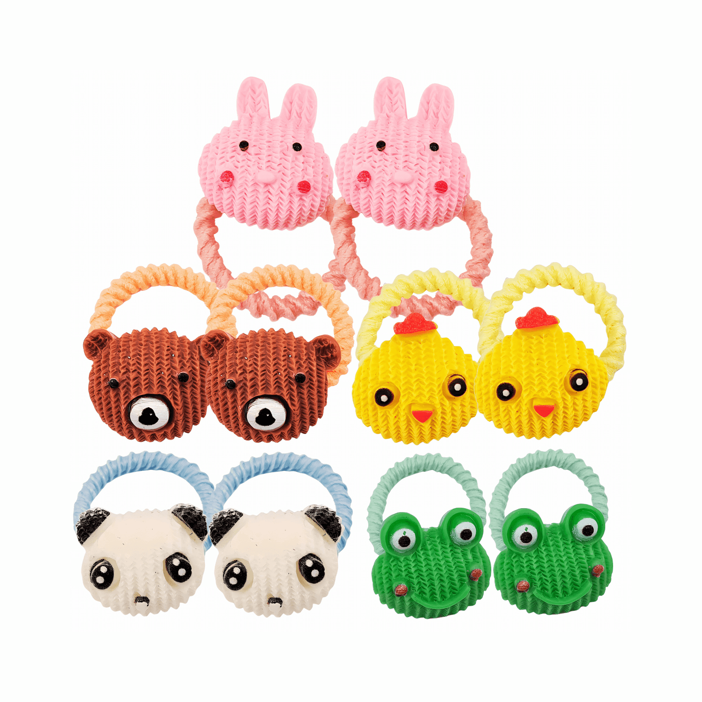 Pack of 10 Cute Little Ring Hair Ties for Kids - Gummia