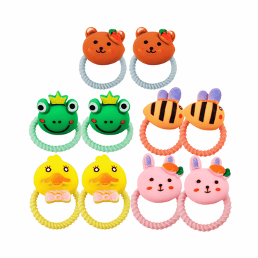 Pack of 10 Cute Little Ring Hair Ties for Kids - Gummia