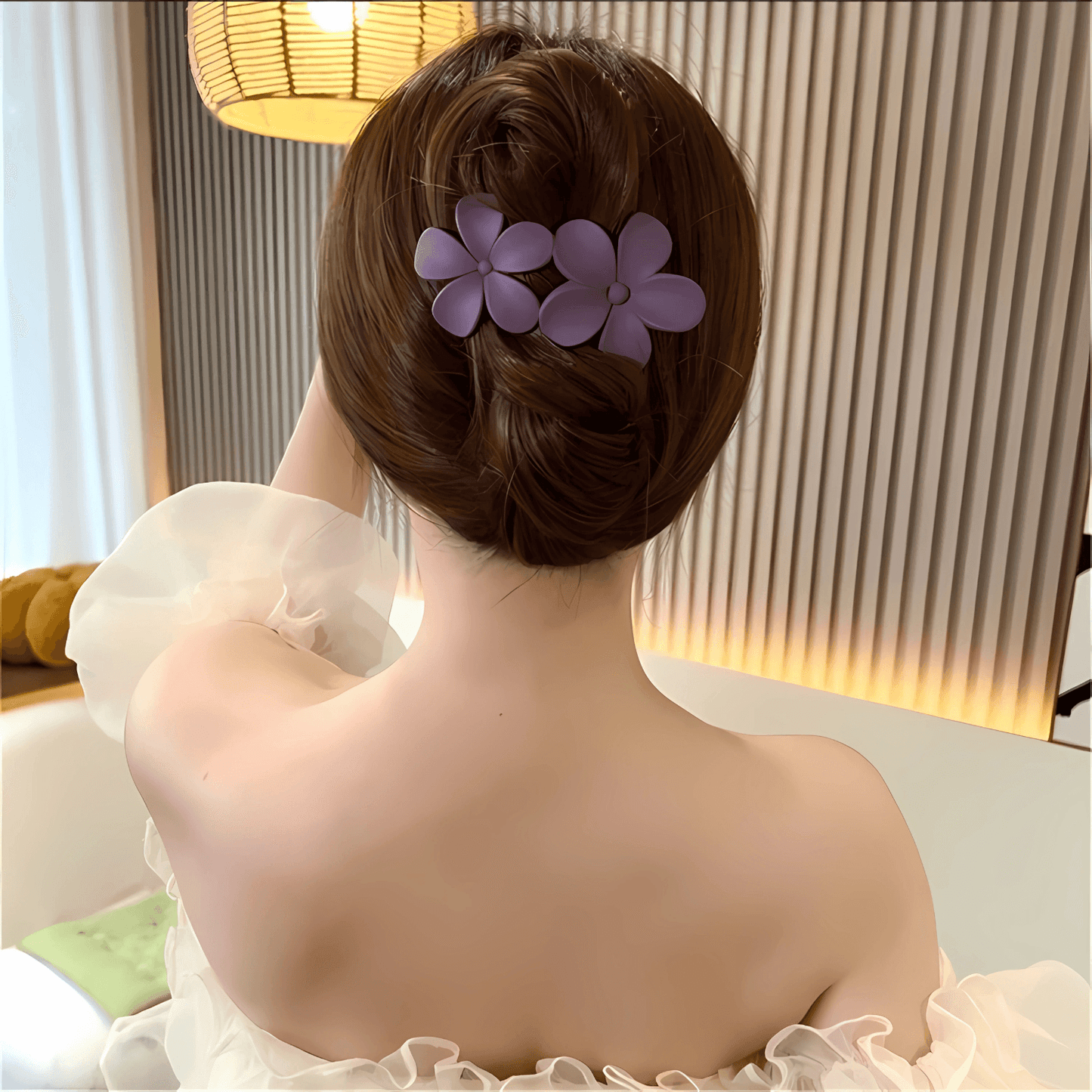 Elegant Double Flower Claw Clip for Women - Gummia