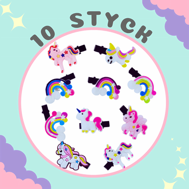 10pcs of Unicorn Themed Hair Clips for Girls - Gummia