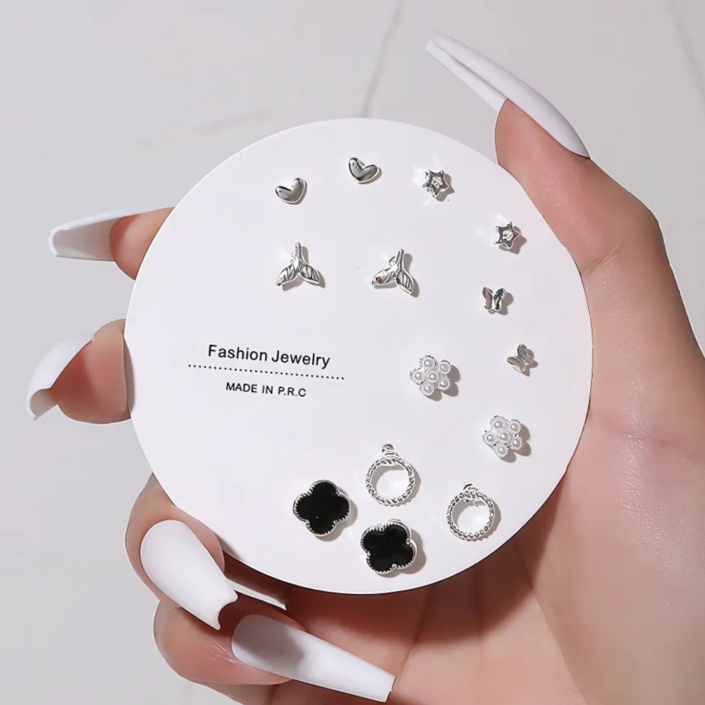 7 Pairs Hypoallergenic Silver Gold Plated Stud Earrings for kids and women