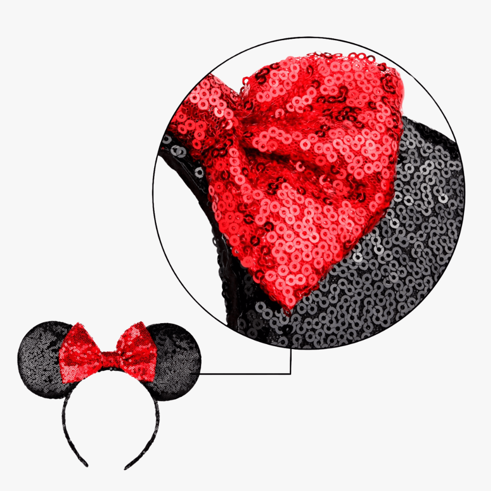 Glitter Mouse Ears Headband & Hair Clips Set - Gummia