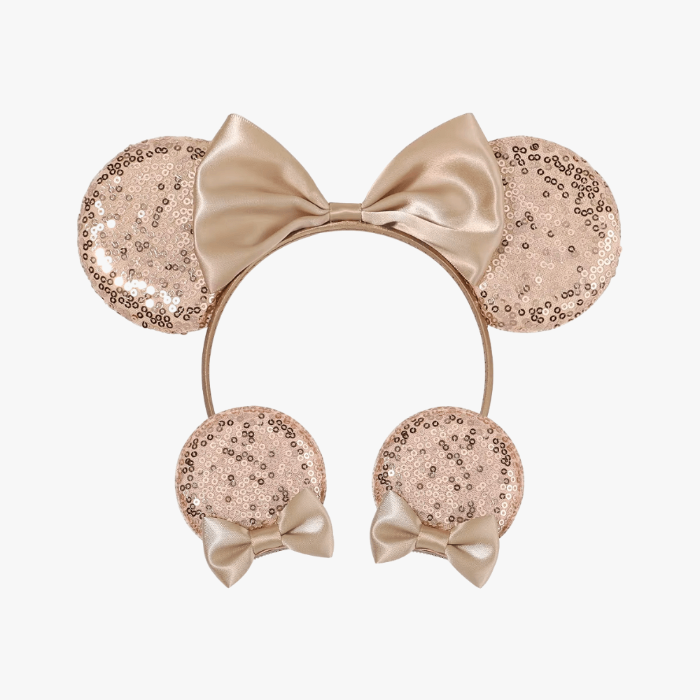 Glitter Mouse Ears Headband & Hair Clips Set - Gummia