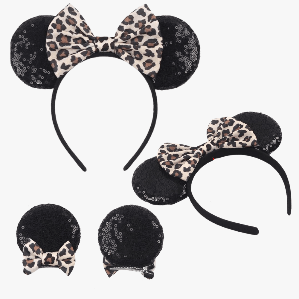 Glitter Mouse Ears Headband & Hair Clips Set - Gummia