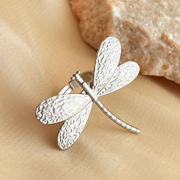 Dragonfly Ring – Adjustable Stainless Steel Ring for Women in Gold & Silver