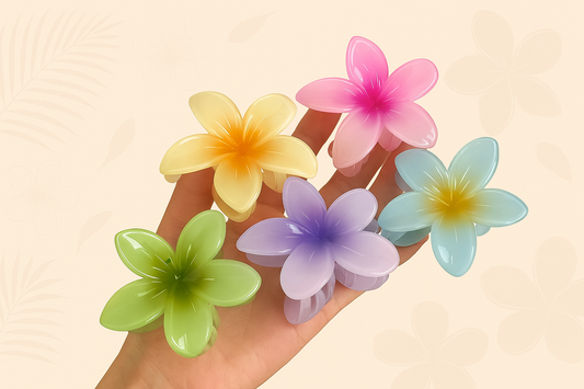 Plumeria flower clips,Hair Clips,  Women Hair clips, Summer Collection, Gummia