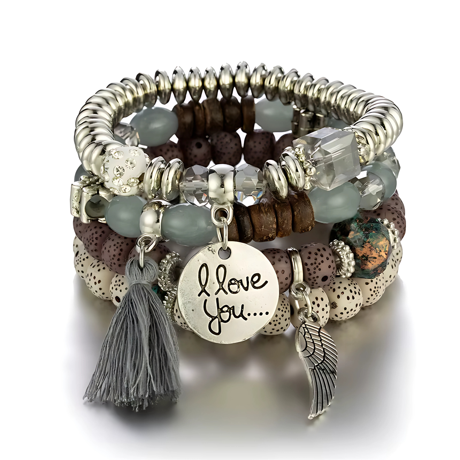 4pcs/set Boho Multilayer Bead Bracelet Set - Gummia