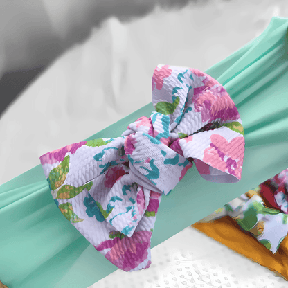 Baby Girl Cute Soft Nylon Headband Bow/ Turban - Gummia