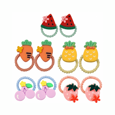 Pack of 10 Cute Little Ring Hair Ties for Kids - Gummia