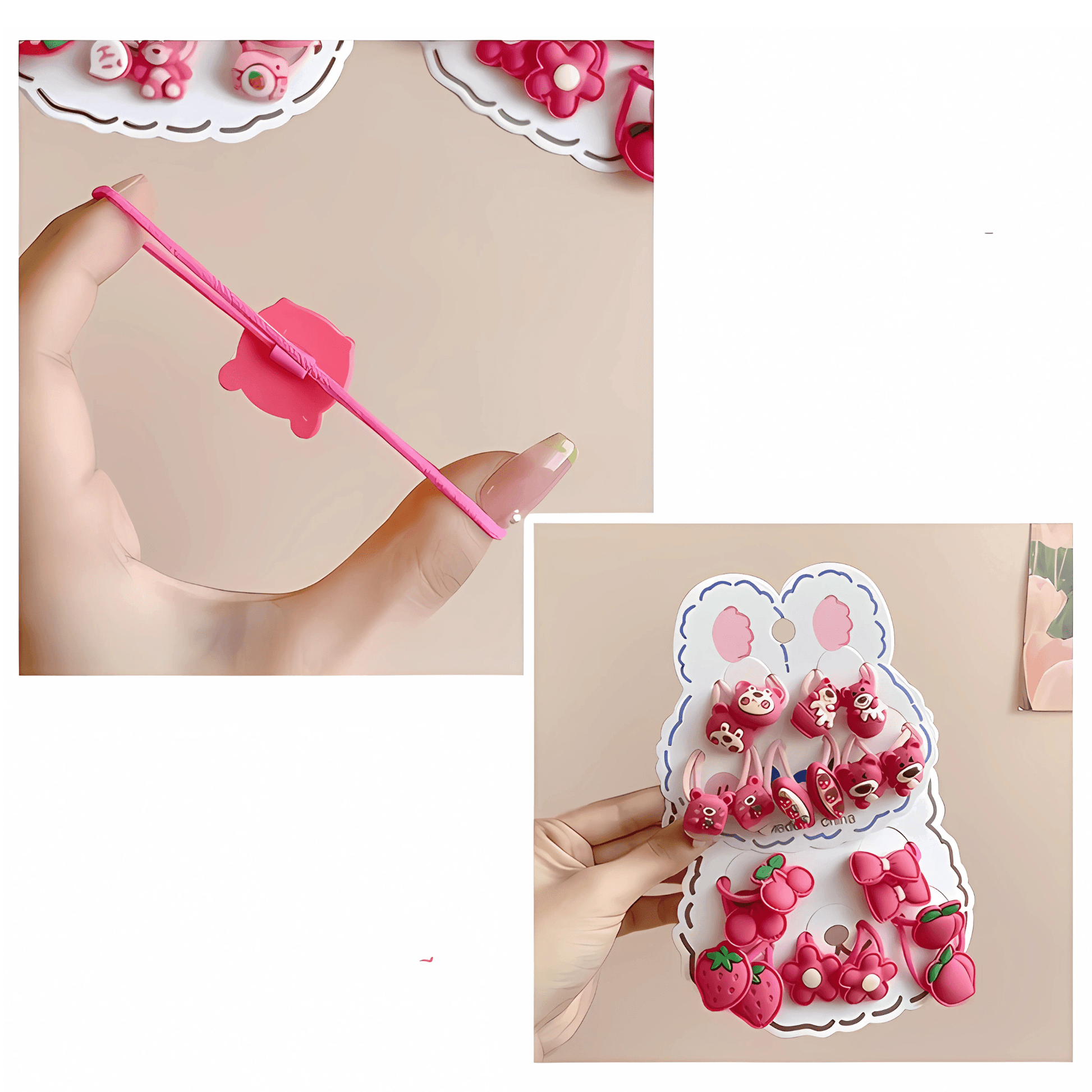 High Quality Cartoon Hairties 10pcs/card - Gummia